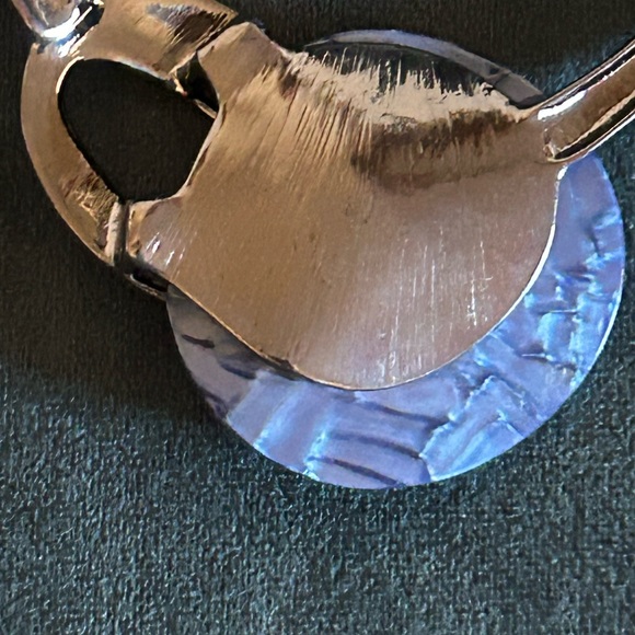 🎅🏻 CHRISTMAS VINTAGE LOVER MODERNIST CHUNKY LUCITE/ENAMEL 19” GUNMETAL NECKLACE - Picture 6 of 11